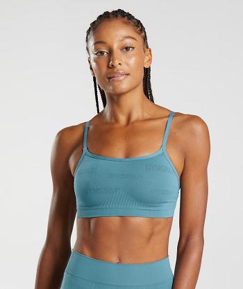 Bralette Gymshark Seamless Jacquard Mujer Azules | CO 2957JPQ